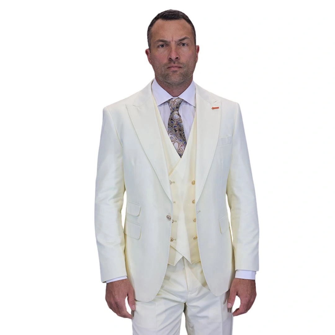 Aether Crest: Elegancia Moderna en Traje Blanco, Tres Piezas, Corte Perfecto, Imprescindible.
